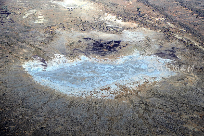 盐滩，Kati Thanda-Lake Eyre，鸟瞰图，南澳大利亚